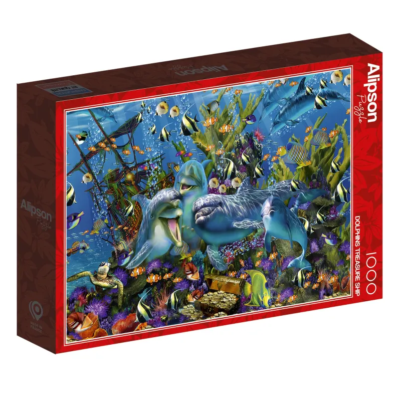 Alipson - Dolphins Treasure Ship - 1000 Piece Jigsaw Puzzle Online