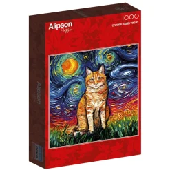 Alipson - Orange Tabby Night - 1000 Piece Jigsaw Puzzle Outlet