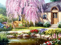 Anatolian - Cherry Blossom Cottage - 1000 Piece Jigsaw Puzzle Fashion