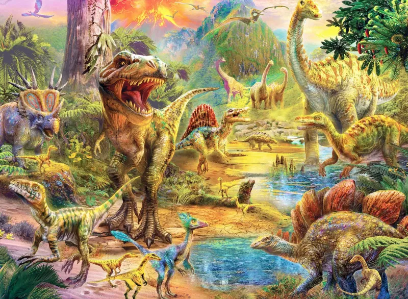 Anatolian - Landscape Of Dinosaurs - 500 Piece Jigsaw Puzzle Discount