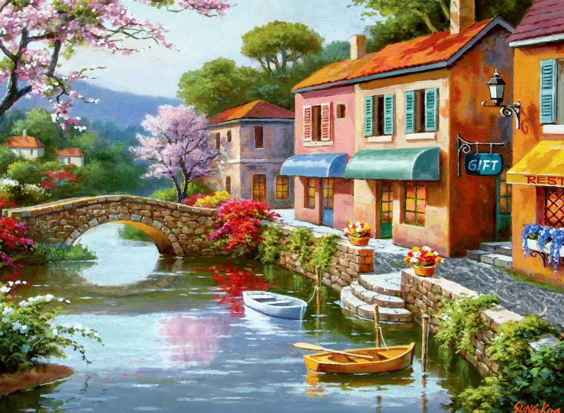 Anatolian - Quaint Village Shops - 1000 Piece Jigsaw Puzzle Sale