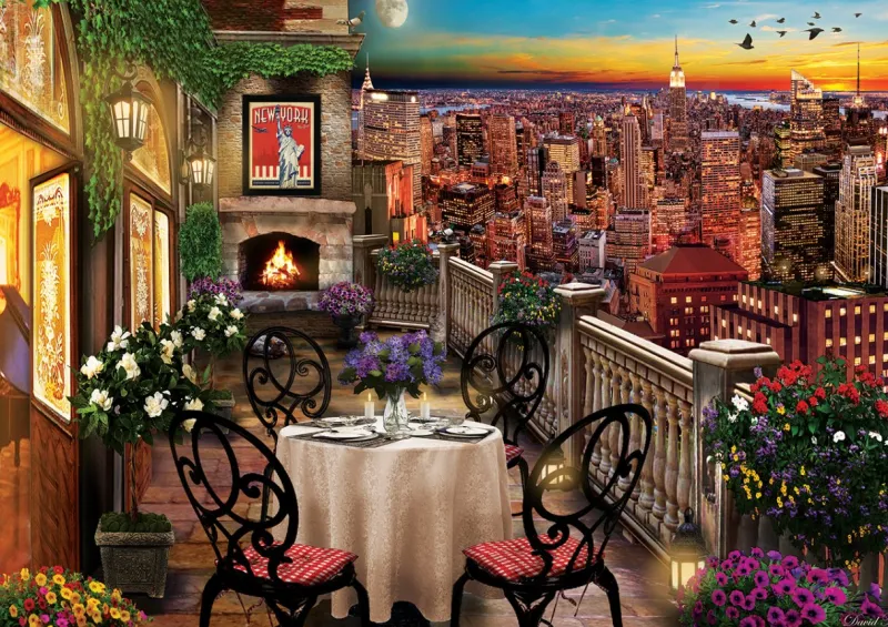 Art Puzzle - Dinner in New York - 1000 piece jigsaw puzzle New