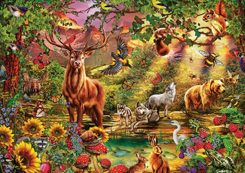 Art Puzzle - Enchanted Forest - 1000 piece jigsaw puzzle Clearance