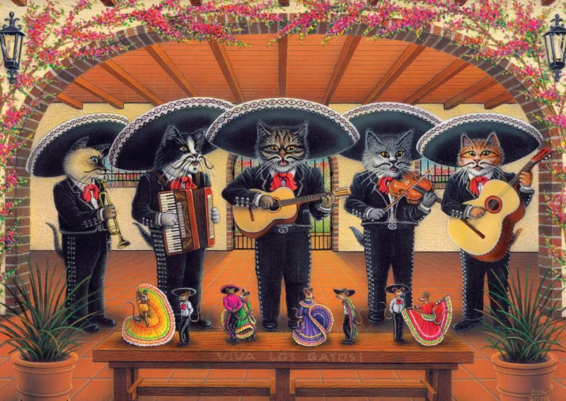 Art Puzzle - Flamenco Meow Team - 500 Piece Jigsaw Puzzle Fashion