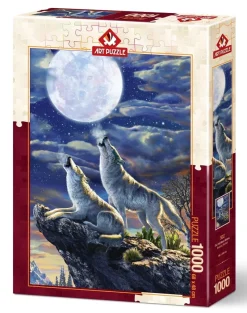 Art Puzzle - Full Moon Wolves - 1000 Piece Jigsaw Puzzle Best
