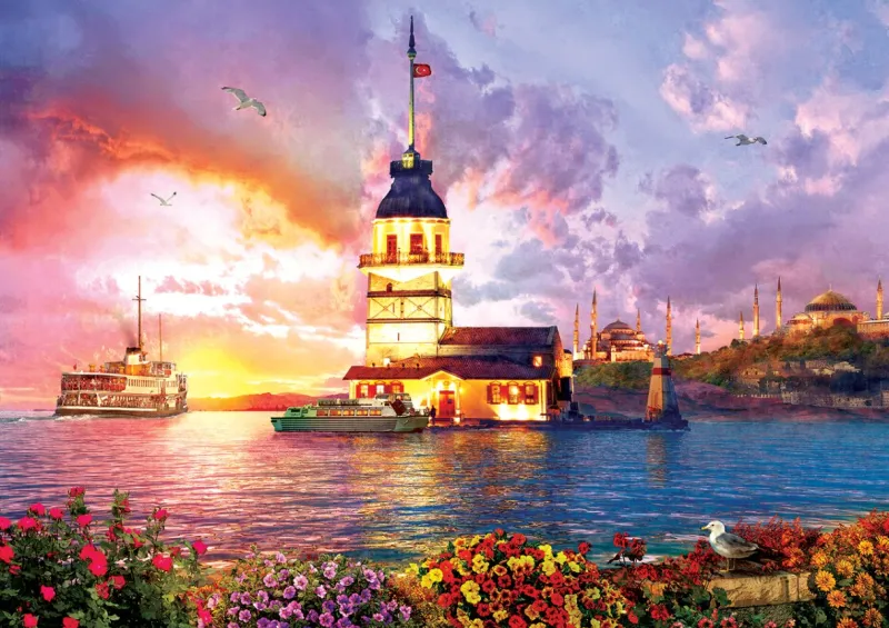 Art Puzzle - Maiden's Tower - 1000 piece jigsaw puzzle Fashion