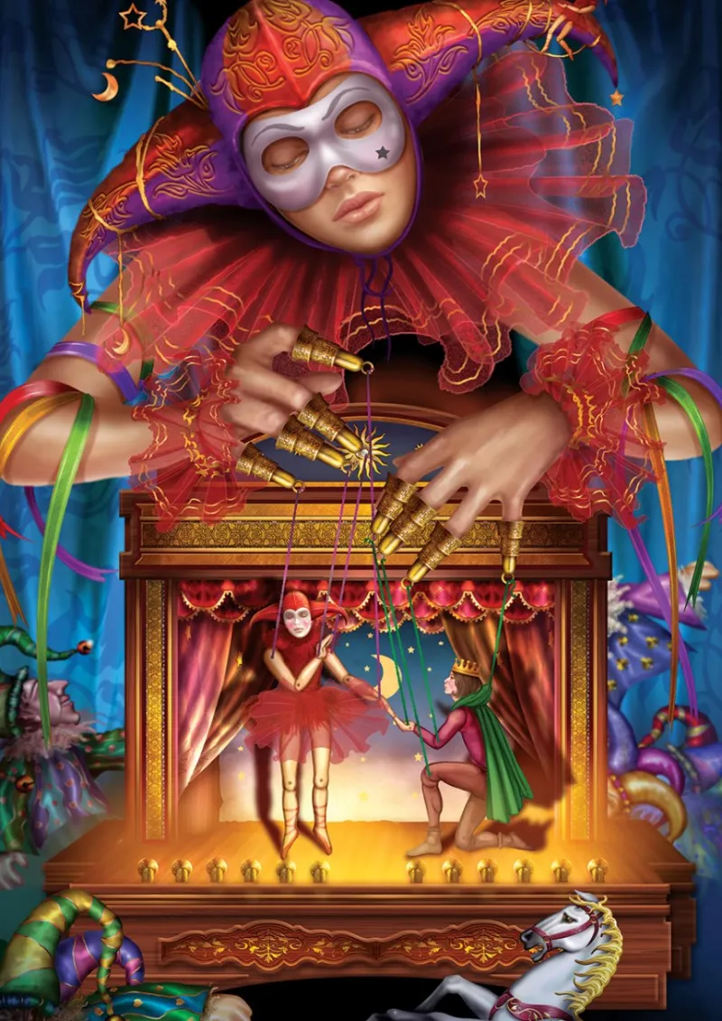 Art Puzzle - Masked Puppeteer - 500 Piece Jigsaw Puzzle Online