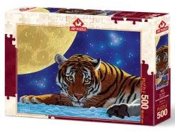 Art Puzzle - Moon Tiger - 500 Piece Jigsaw Puzzle Clearance