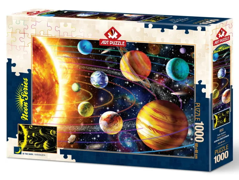 Art Puzzle - Neon Puzzle - Solar System - 1000 Piece Jigsaw Puzzle Online