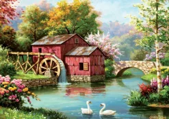 Art Puzzle - Red Old Mill - 1000 piece jigsaw puzzle Sale