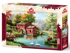 Art Puzzle - Red Old Mill - 1000 piece jigsaw puzzle Sale