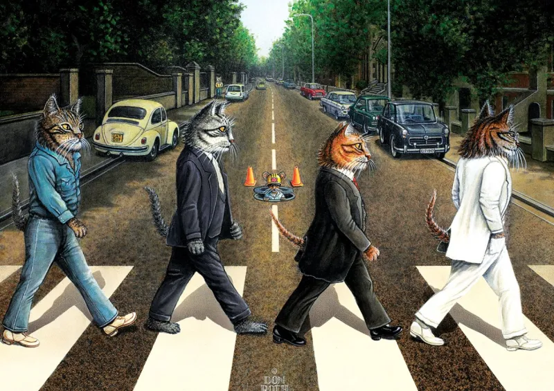 Art Puzzle - Tabby Road - 1000 piece jigsaw puzzle Fashion