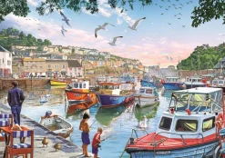 Art Puzzle - The Little Fishermen at the Harbour - 1000 piece jigsaw puzzle Hot