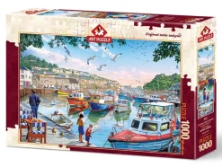 Art Puzzle - The Little Fishermen at the Harbour - 1000 piece jigsaw puzzle Hot