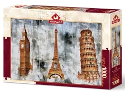 Art Puzzle - Three Cities - Three Towers - 1000 Piece Jigsaw Puzzle Hot