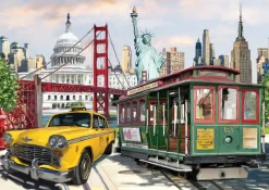 Art Puzzle - USA Collage - 2000 Piece Jigsaw Puzzle New