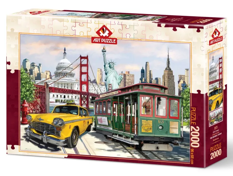 Art Puzzle - USA Collage - 2000 Piece Jigsaw Puzzle New