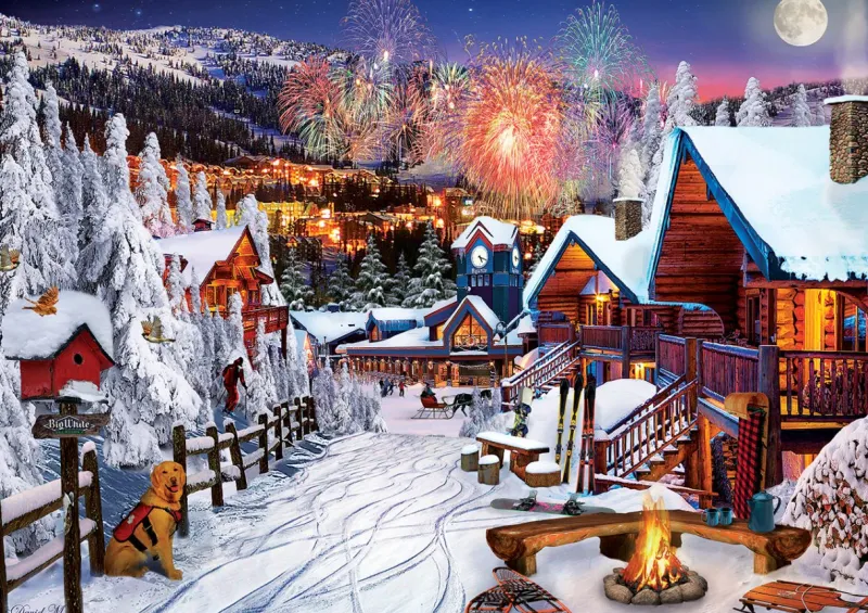 Art Puzzle - Winter Fun - 1000 piece jigsaw puzzle Best