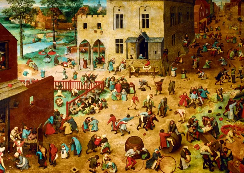 Art by Bluebird Bluebird - Pieter Bruegel the Elder - Children's Games, 1560 - 1000 Piece Jigsaw Puzzle Best