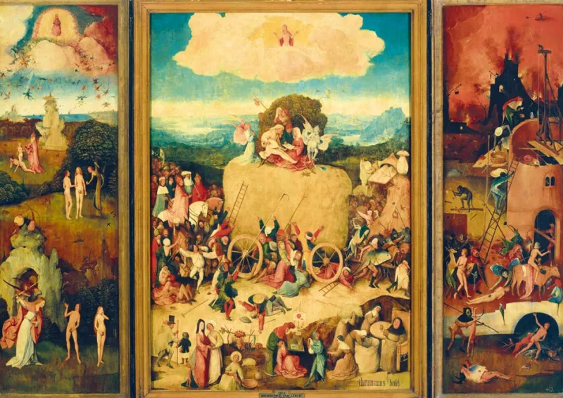 Art by Bluebird Bluebird - Bosch - The Haywain Triptych - 1000 Piece Jigsaw Puzzle Clearance