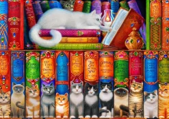 Bluebird - Cat Bookshelf - 1000 Piece Jigsaw Puzzle Discount