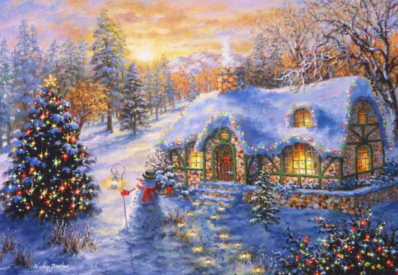 Bluebird - Christmas Cottage - 1000 Piece Jigsaw Puzzle Best