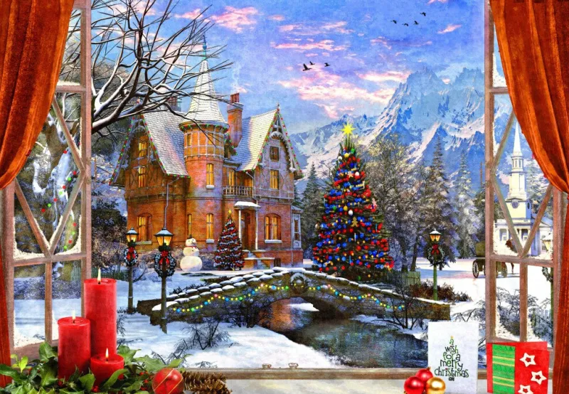 Bluebird - Christmas Mountain View - 1000 Piece Jigsaw Puzzle Best