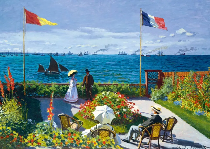 Art by Bluebird Bluebird - Claude Monet - Garden at Sainte-Adresse, 1867 - 1000 piece jigsaw puzzle Discount