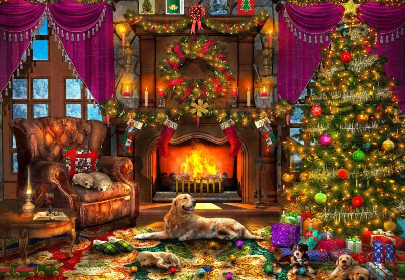 Bluebird - Cosy Christmas Room - 1000 Piece Jigsaw Puzzle Hot