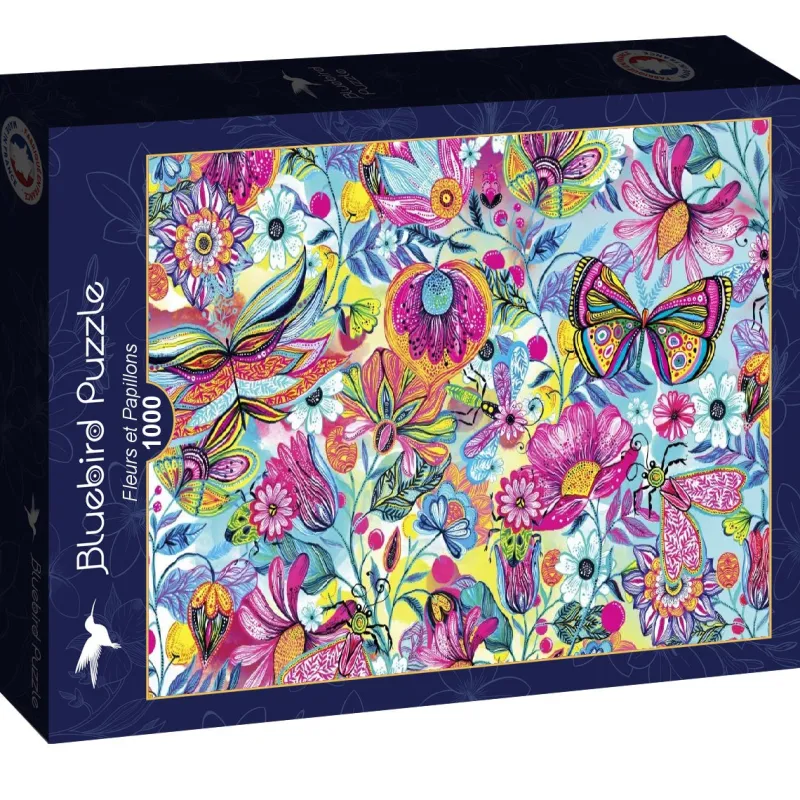 Bluebird - Fleurs et Papillons - 1000 Piece Jigsaw Puzzle Discount