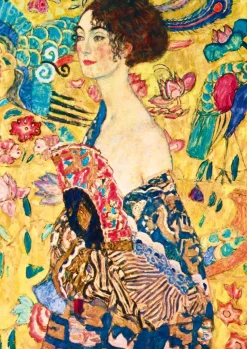 Art by Bluebird Bluebird - Gustave Klimt - Lady with Fan, 1918 - 1000 piece jigsaw puzzle Online