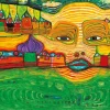 Art by Bluebird Bluebird - Hundertwasser - Irinaland over the Balkans, 1969 - 1000 piece jigsaw puzzle Outlet