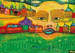 Art by Bluebird Bluebird - Hundertwasser - Irinaland over the Balkans, 1969 - 1000 piece jigsaw puzzle Outlet