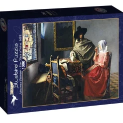 Art by Bluebird Bluebird - Johannes Vermeer - The Glass of Wine, 1661 - 1000 piece jigsaw puzzle Online