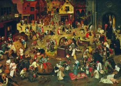 Art by Bluebird Bluebird - Pieter Bruegel the Elder - The Fight Between Carnival and Lent, 1559 - 1000 Piece Jigsaw Puzzle Clearance