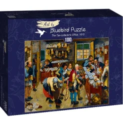 Art by Bluebird Bluebird - Pieter Brueghel the Younger - The Tax-collector's Office, 1615 - 1000 Piece Jigsaw Puzzle Online