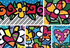 Bluebird - Romero Britto - Collage: Hearts and Flowers - 1500 Piece Jigsaw Puzzle Fashion