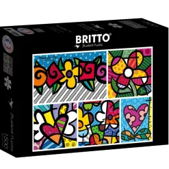 Bluebird - Romero Britto - Collage: Hearts and Flowers - 1500 Piece Jigsaw Puzzle Fashion