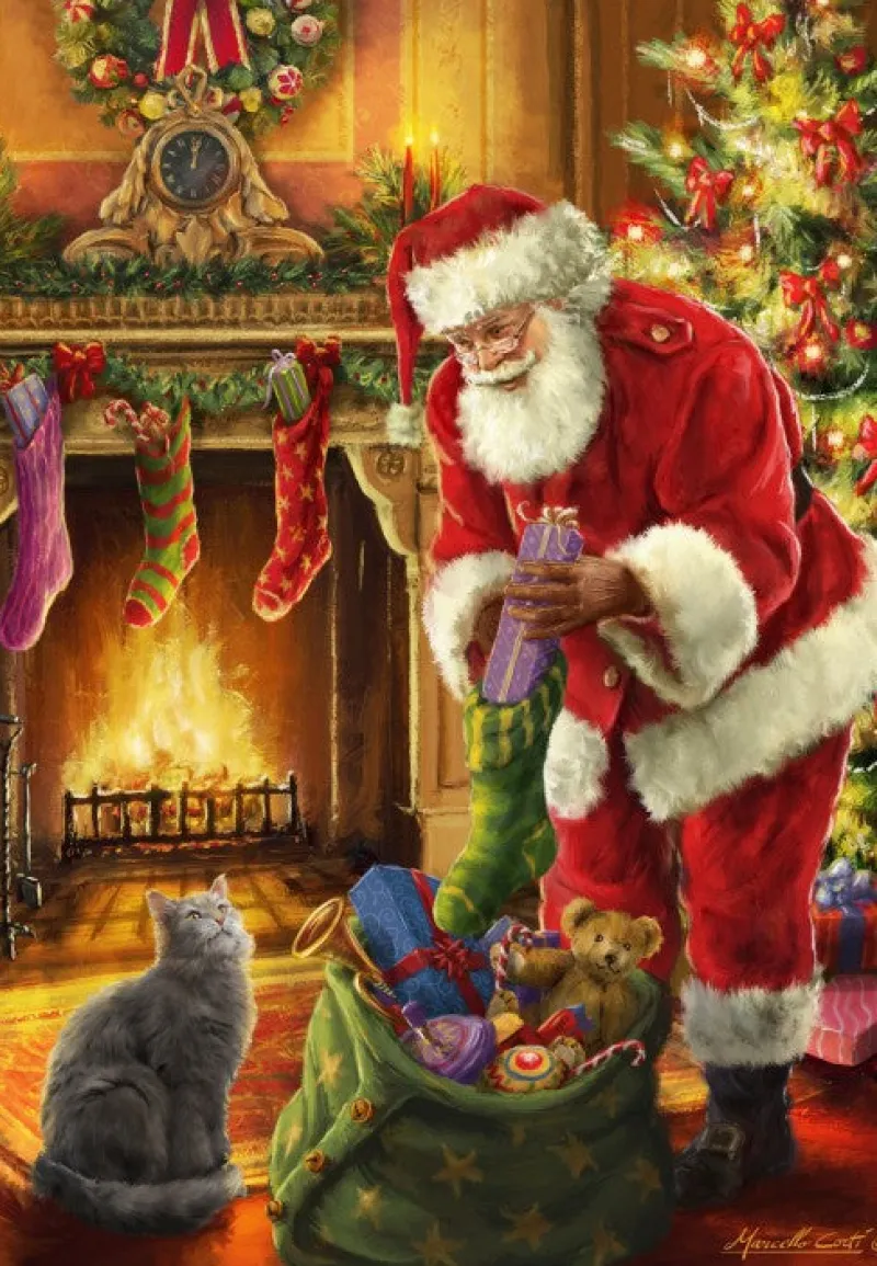 Art by Bluebird Bluebird - Santa Has Arrived - 1000 piece jigsaw puzzle Clearance