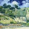Bluebird - Vincent Van Gogh - Thatched Cottages at Cordeville, 1890 - 1000 Piece Jigsaw Puzzle Hot