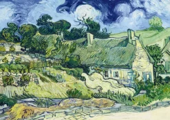 Bluebird - Vincent Van Gogh - Thatched Cottages at Cordeville, 1890 - 1000 Piece Jigsaw Puzzle Hot