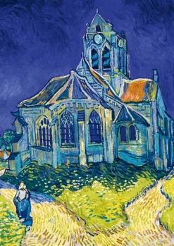 Art by Bluebird Bluebird - Vincent Van Gogh - The Church in Auvers-sur-Oise, 1890 - 1000 Piece Jigsaw Puzzle Online