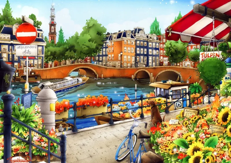 Bluebird Puzzle - Amsterdam - 1500 Piece Jigsaw Puzzle Clearance