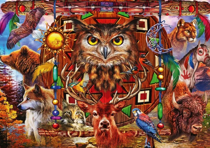 Bluebird Puzzle - Animal Totem - 1000 Piece Puzzle Online