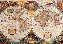Bluebird Puzzle - Antique World Map - 1000 Piece Jigsaw Puzzle Online