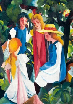 Art by Bluebird Bluebird Puzzle - August Macke - Four Girls, 1913 - 1000 Piece Jigsaw Puzzle Clearance