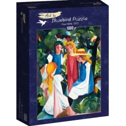 Art by Bluebird Bluebird Puzzle - August Macke - Four Girls, 1913 - 1000 Piece Jigsaw Puzzle Clearance