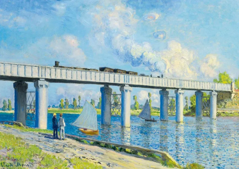 Art by Bluebird Bluebird Puzzle - Claude Monet -Railway Bridge at Argenteuil, 1873 - 1000 Piece Jigsaw Puzzle Best