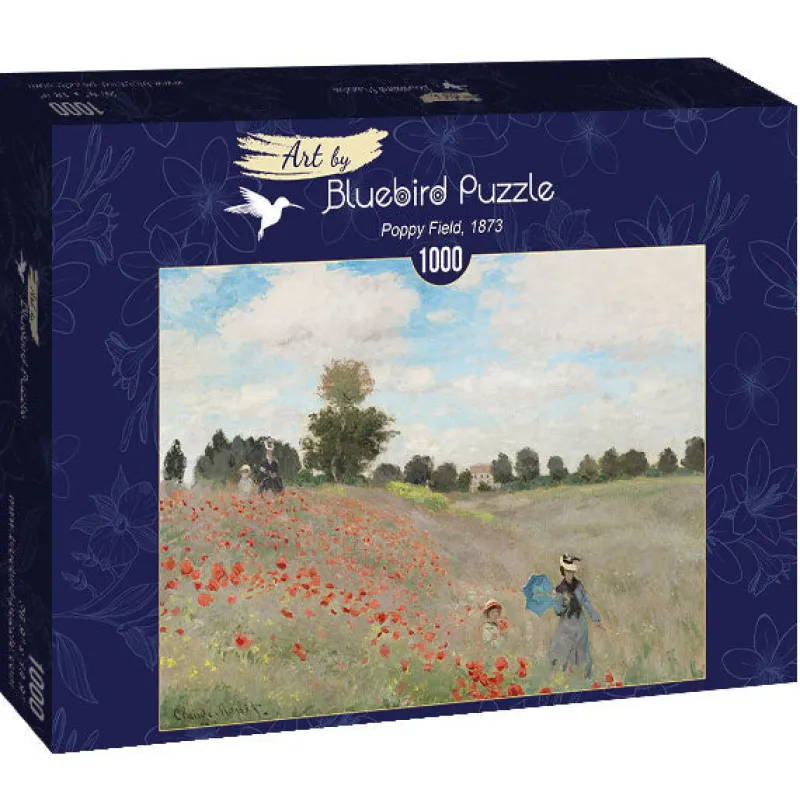 Art by Bluebird Bluebird Puzzle - Claude Monet - Poppy Field, 1873 - 1000 Piece Jigsaw Puzzle Fashion