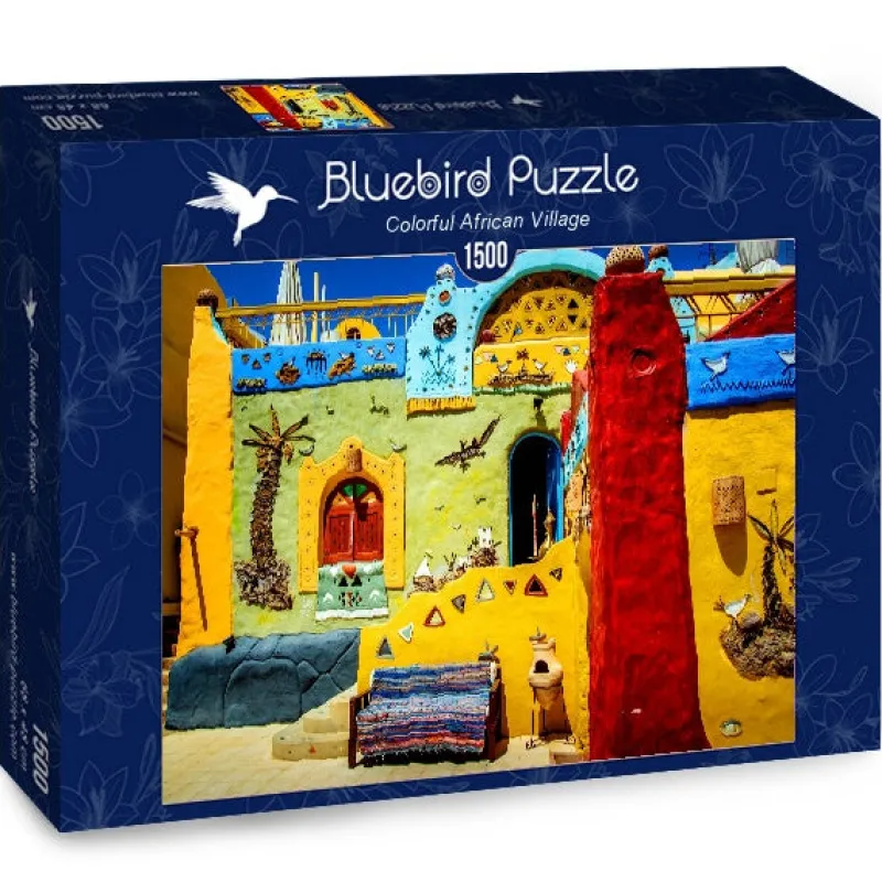Bluebird Puzzle - Colorful African Village - 1500 Piece Jigsaw Puzzle Discount